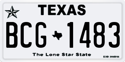 TX license plate BCG1483
