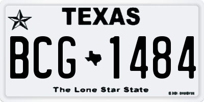 TX license plate BCG1484