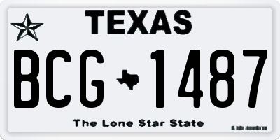 TX license plate BCG1487