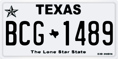 TX license plate BCG1489