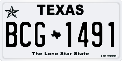 TX license plate BCG1491