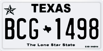 TX license plate BCG1498