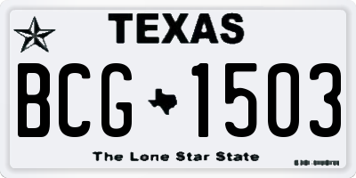 TX license plate BCG1503