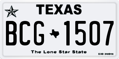 TX license plate BCG1507