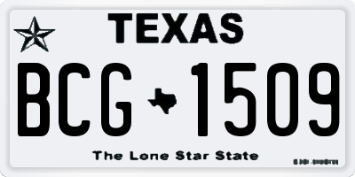 TX license plate BCG1509