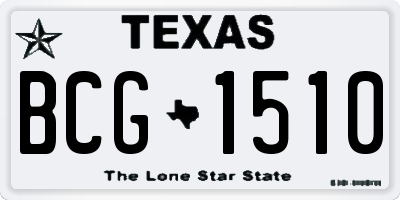 TX license plate BCG1510