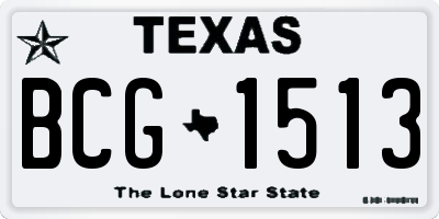 TX license plate BCG1513