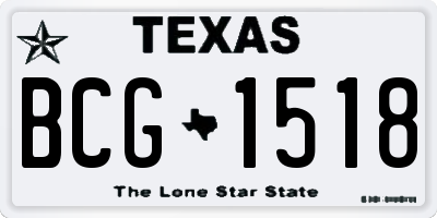 TX license plate BCG1518