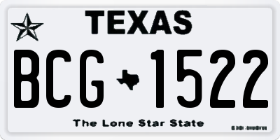 TX license plate BCG1522