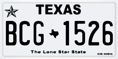 TX license plate BCG1526