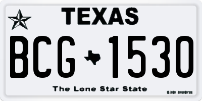 TX license plate BCG1530