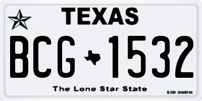 TX license plate BCG1532