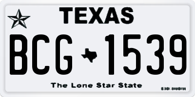 TX license plate BCG1539