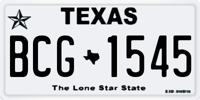 TX license plate BCG1545