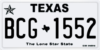 TX license plate BCG1552