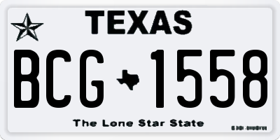 TX license plate BCG1558