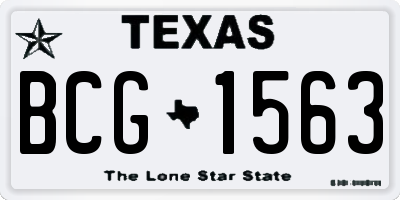TX license plate BCG1563