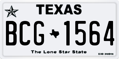 TX license plate BCG1564
