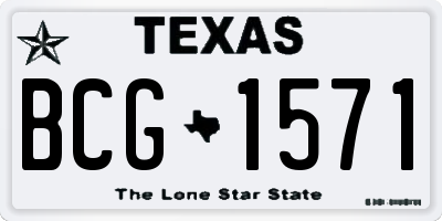 TX license plate BCG1571
