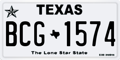TX license plate BCG1574