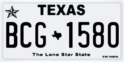TX license plate BCG1580