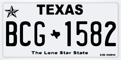 TX license plate BCG1582
