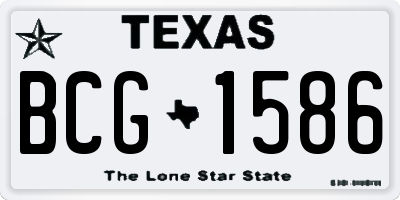 TX license plate BCG1586
