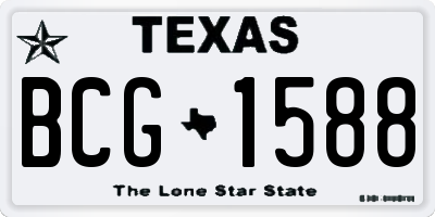 TX license plate BCG1588