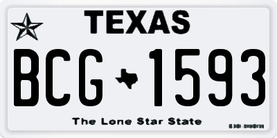 TX license plate BCG1593