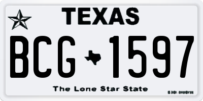 TX license plate BCG1597