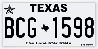 TX license plate BCG1598