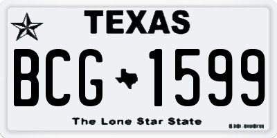 TX license plate BCG1599