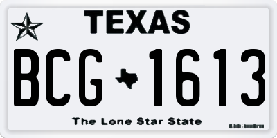TX license plate BCG1613