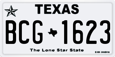 TX license plate BCG1623