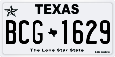 TX license plate BCG1629