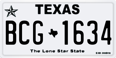 TX license plate BCG1634