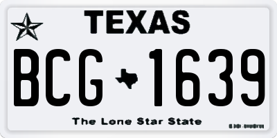 TX license plate BCG1639