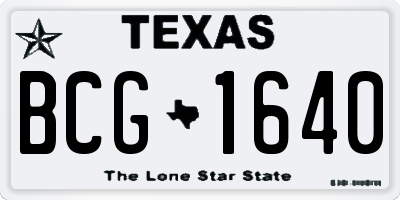 TX license plate BCG1640