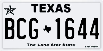 TX license plate BCG1644