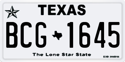 TX license plate BCG1645