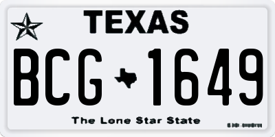 TX license plate BCG1649