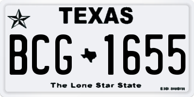 TX license plate BCG1655