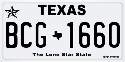 TX license plate BCG1660