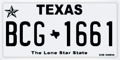 TX license plate BCG1661