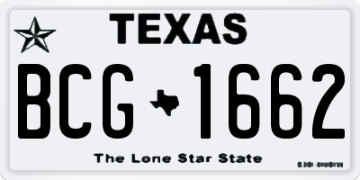 TX license plate BCG1662