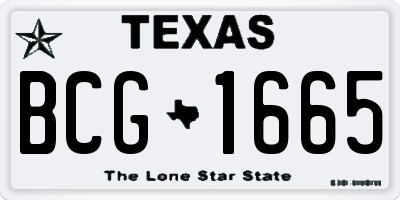 TX license plate BCG1665
