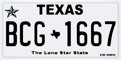 TX license plate BCG1667