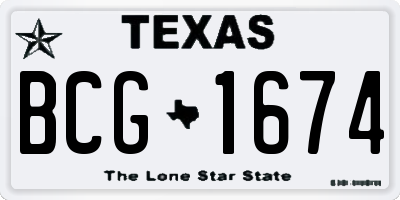 TX license plate BCG1674