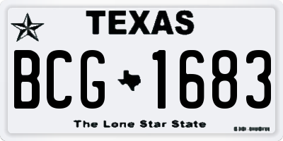 TX license plate BCG1683