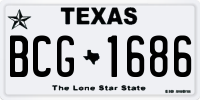 TX license plate BCG1686